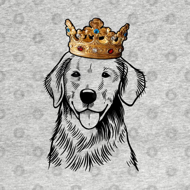 Golden Retriever Dog King Queen Wearing Crown by millersye